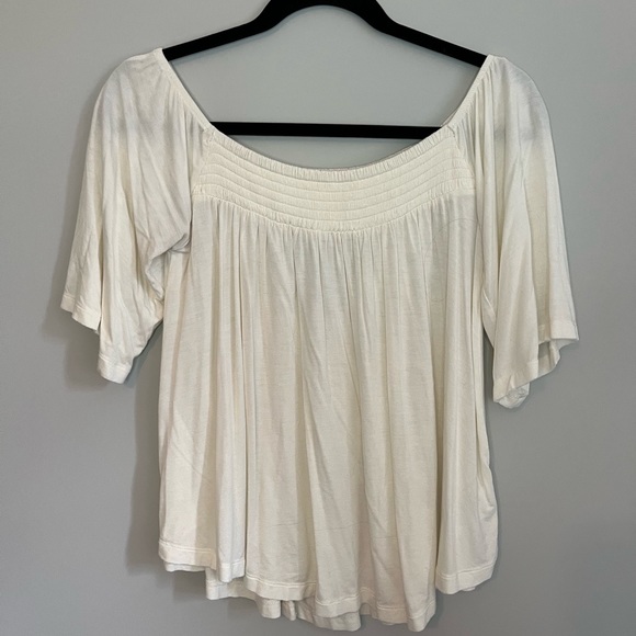 American Eagle - White Off-the Shoulder Flowy Top - Small - Picture 1 of 3